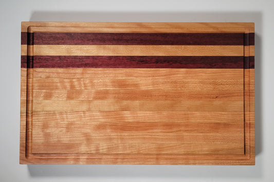 Large Cutting Board Cherry and Purple Heart