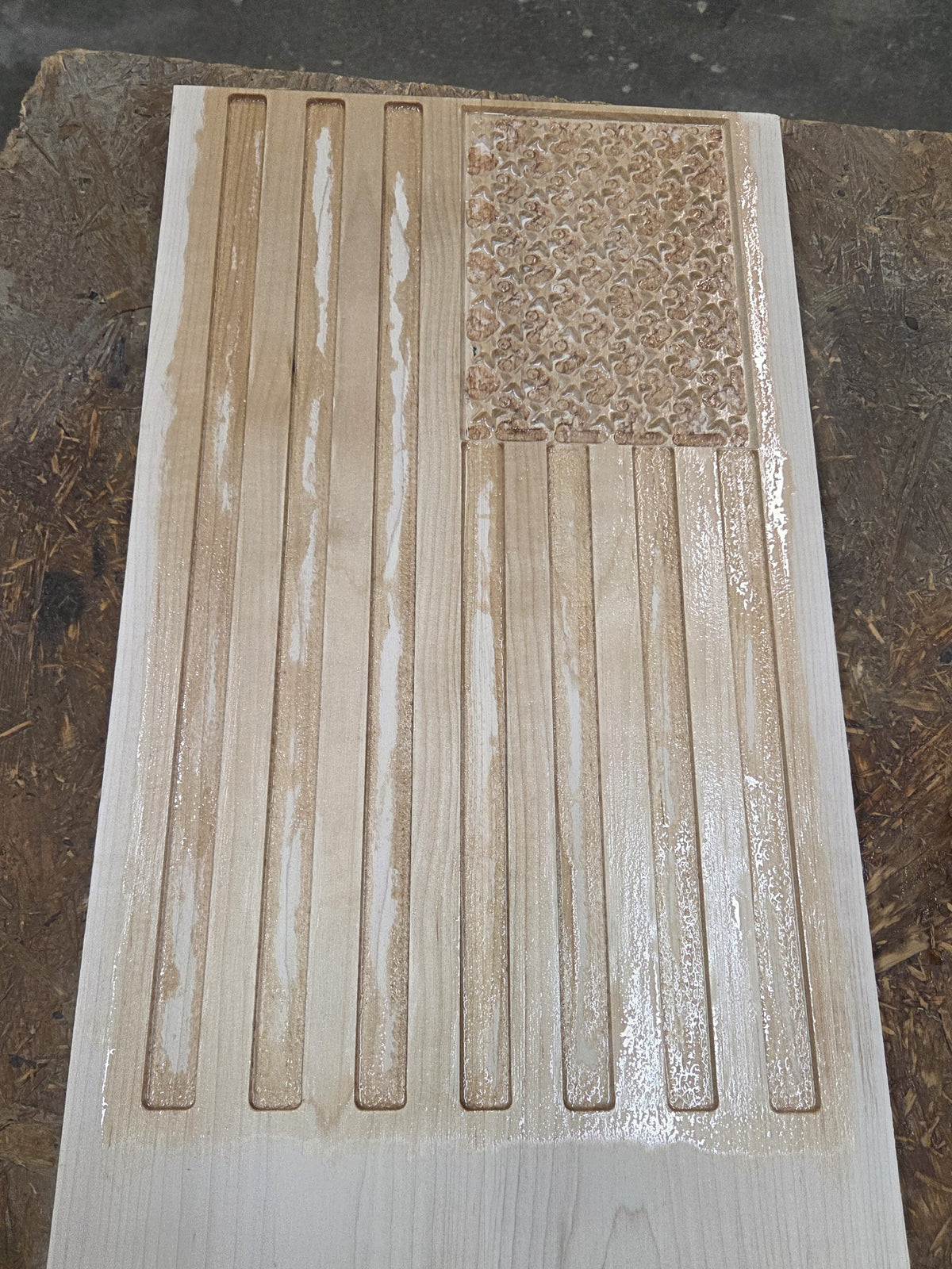 Epoxy American Flag | Maple Wall Art