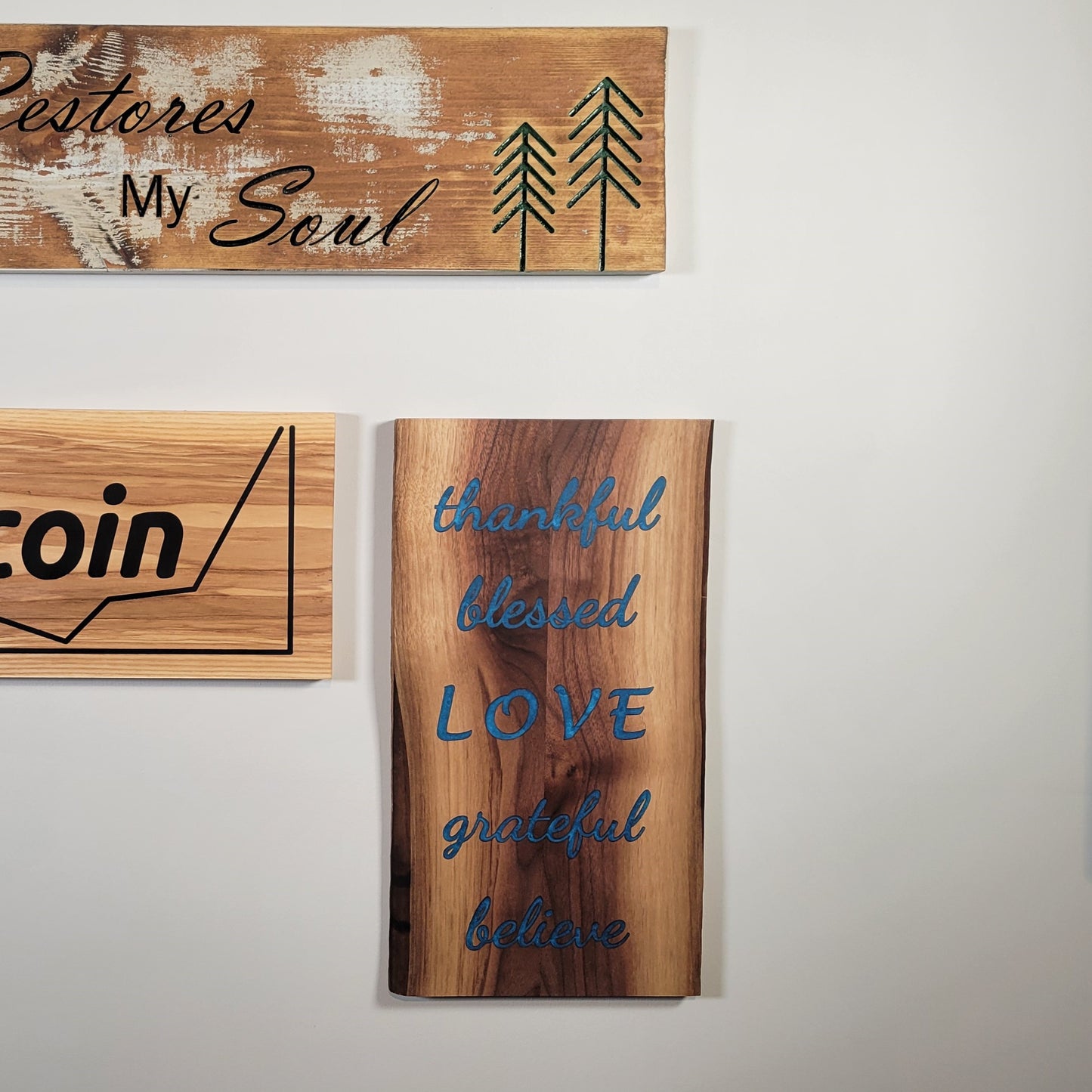 Thankful - Love - Walnut Epoxy Inlay
