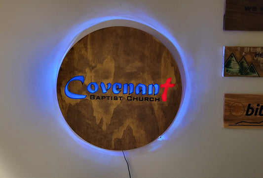 Custom Sign Epoxy Inlay - LED backlit