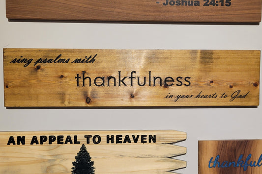 Thankfulness Wood Sign