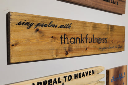 Thankfulness Wood Sign