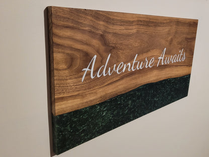 Wall Art: Adventure - Walnut with Epoxy Inlay