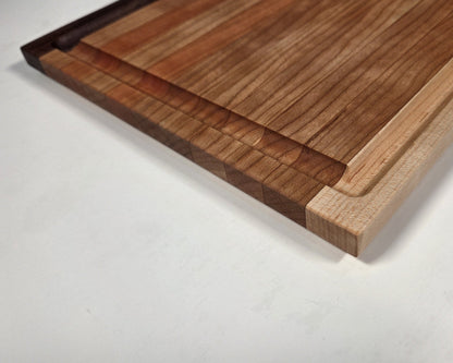 Medium Cutting Board Cherry with Walnut and Maple