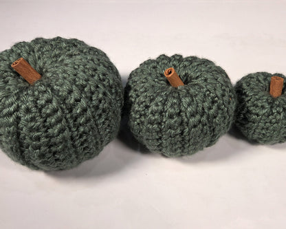 Crochet Pumpkin with Cinnamon Stick Stem