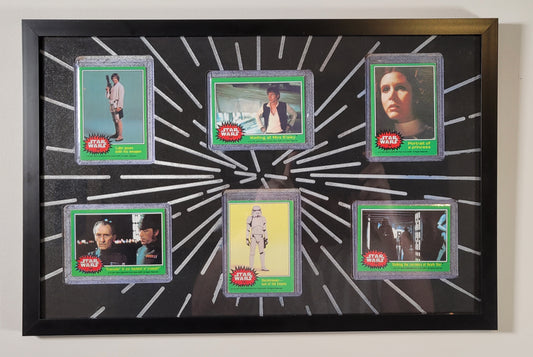 Custom Card Top Loader Frame - with 70s Star Wars Trading Cards