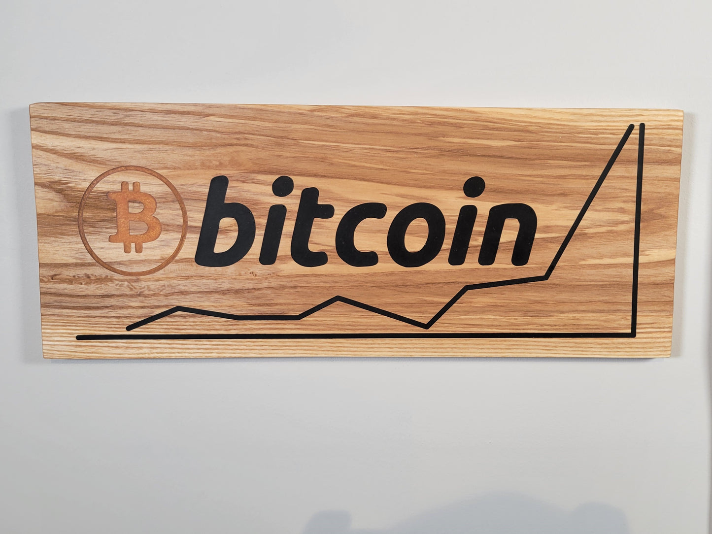 Bitcoin - Hardwood Epoxy Inlay