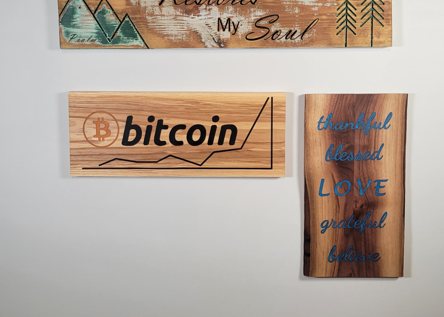 Bitcoin - Hardwood Epoxy Inlay