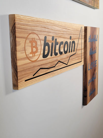 Bitcoin - Hardwood Epoxy Inlay