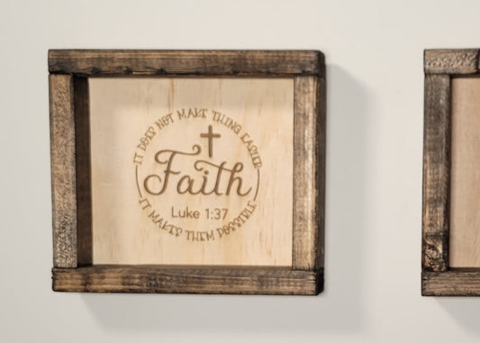 Faith Luke 1:37 - Small Sign