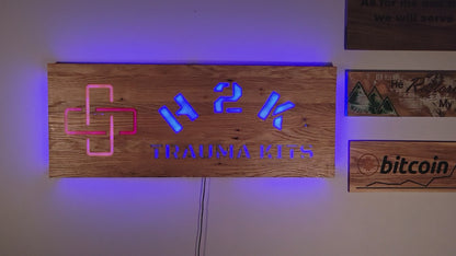 Custom Sign Epoxy Inlay - LED backlit