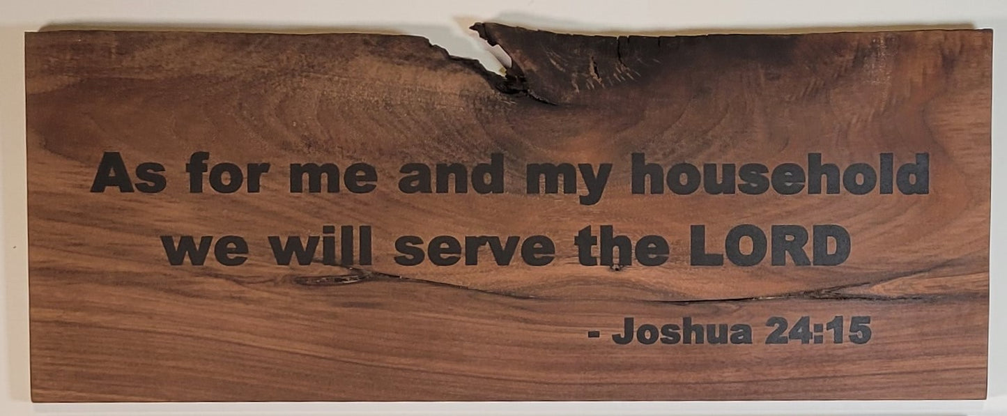 Joshua 24: Serve the Lord - Walnut Epoxy Inlay